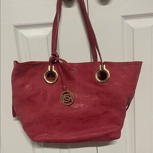 Bebe Chic Pink Tote Bag with Gold Accents